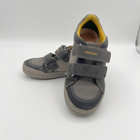 Geox Other - Geox Kids Gray‎ Yellow Adjustable Strap Sneakers Shoes Size US 1 Athletic Comfot